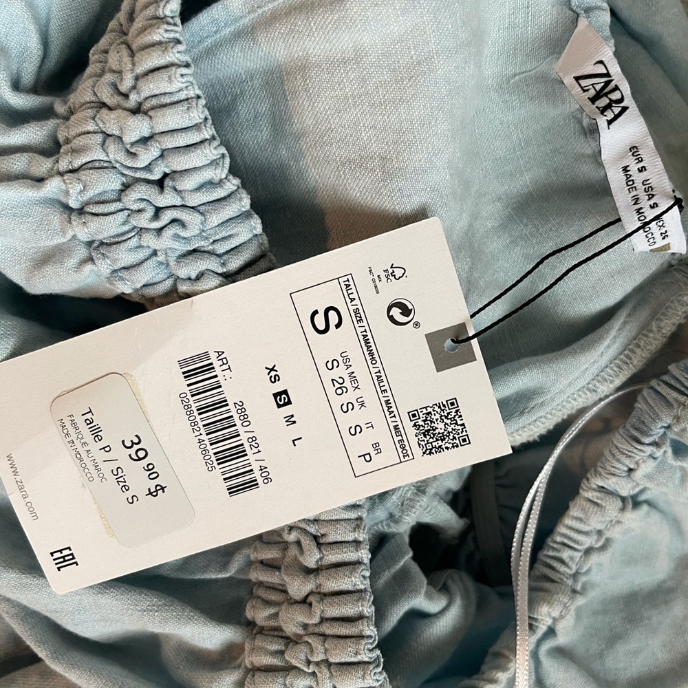 ZARA | LINEN BLEND CROP TOP W/ OPEN BACK - Picture 8 of 8